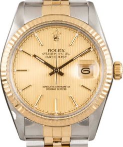 HandMade The Rolex Datejust 16013 Champagne Tapestry Index Dial