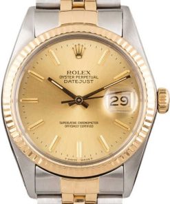 HandMade The Rolex Two-Tone Datejust 16013 Champagne Index Dial