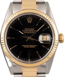 HandMade The Rolex Datejust 16013 Black Dial Two Tone Oyster