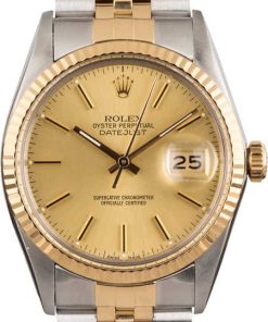 HandMade The Rolex Two-Tone Datejust 16013 Champagne Index