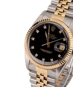 Alternative view of HandMade The Rolex Datejust 16013 Black Diamond Dial