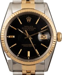 HandMade The Rolex Two Tone Datejust 16013 Black Dial