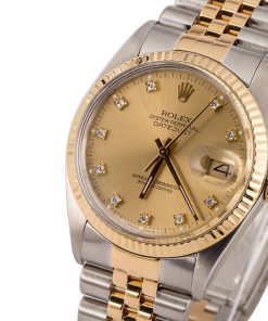 Alternative view of HandMade The Rolex Datejust 16013 Champagne Diamond Dial T