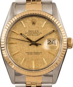 HandMade The Rolex Datejust 16013 Champagne Linen Dial T