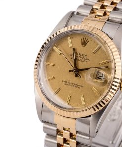 Alternative view of HandMade The Rolex Datejust 16013 Champagne Linen Dial T