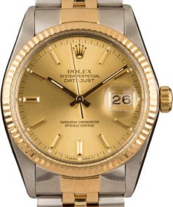 HandMade The Rolex Datejust 16013 Champagne Dial Two Tone Watch T