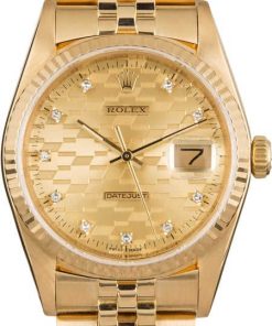 HandMade The Rolex Datejust 16018 Yellow Gold Chevy Diamond Dial