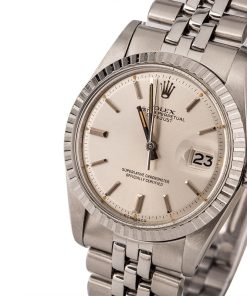 Alternative view of HandMade The Rolex Datejust 1603 Steel Engine Turned Bezel