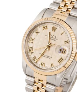 Alternative view of HandMade The Rolex Datejust 16233 Ivory Pyramid Roman Dial
