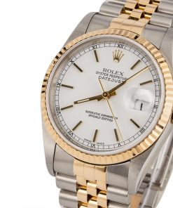 Alternative view of HandMade The Rolex Datejust 16233 Two Tone with White Index Dial