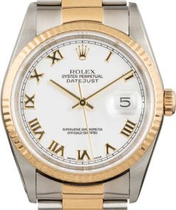 HandMade The Rolex Datejust 16233 White Roman Dial Two Tone Oyster