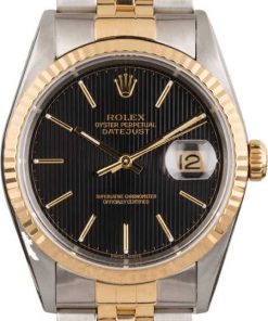 HandMade The Rolex Datejust 16233 Black Tapestry Dial