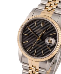 Alternative view of HandMade The Rolex Datejust Two Tone 16233 Black Tapestry Dial