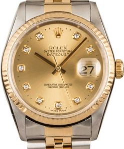 HandMade The Rolex Datejust 16233 Champagne Diamonds