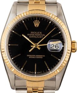HandMade The Rolex Steel and Gold Datejust 16233 Black Dial