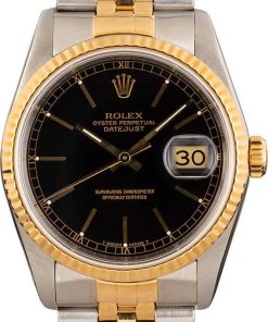 HandMade The Rolex Mens Datejust 16233 Black Index Dial