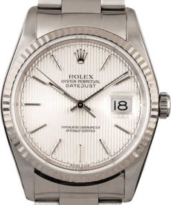 HandMade The Rolex Datejust 16234 with Silver Tapestry Dial