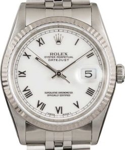 HandMade The Rolex Datejust 16234 White Roman Dial Jubilee Band