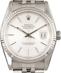 HandMade The Rolex Datejust 16234 Silver Tapestry Index Dial