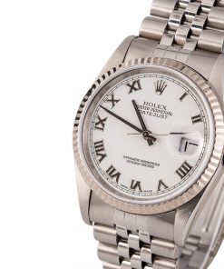 Alternative view of HandMade The Rolex DateJust 16234 White Roman Dial Fluted Bezel