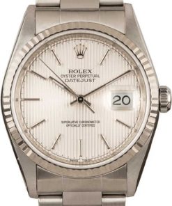 HandMade The Rolex DateJust 16234 Silver Tapestry Dial T
