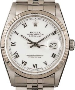 HandMade The Rolex Datejust 16234 White Roman Dial Jubilee Band