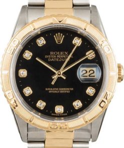 HandMade The Rolex Datejust Turn-O-Graph 16263 Black Diamond Dial