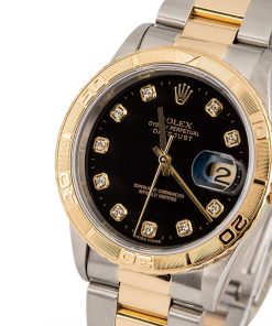 Alternative view of HandMade The Rolex Datejust Turn-O-Graph 16263 Black Diamond Dial