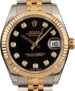 HandMade The Mid-Size Rolex Datejust 178273 Black Diamond Dial