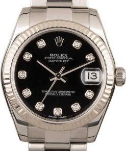 HandMade The Rolex Mid-Size Datejust 178274 Black Diamond Dial
