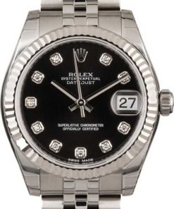 HandMade The Unworn Rolex Datejust 178274 Black Diamond Dial