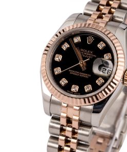 Alternative view of HandMade The Rolex Datejust 179171 Black Diamond Dial