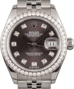 HandMade The Rolex Lady-Datejust 28 Ref 279384 Dark Grey Diamond Dial