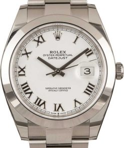 HandMade The Rolex Datejust 41 Ref 126300 White Roman Dial T
