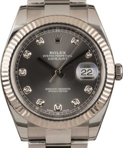 HandMade The Rolex Datejust 41 Ref 126334 Dark Rhodium Diamond Dial