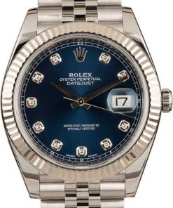 HandMade The Rolex Steel Datejust 41 Ref 126334 Blue Diamond Dial