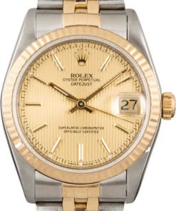 HandMade The Rolex Datejust 68273 Champagne Tapestry Dial