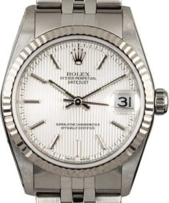 HandMade The Rolex Datejust 78274 Silver Tapestry Dial 31MM