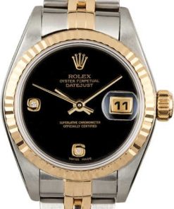 HandMade The Rolex Ladies Datejust 79173 Black Onyx Diamond Dial