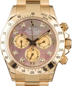 HandMade The Rolex Daytona 116528 Black Mother of Pearl Dial with Diamonds