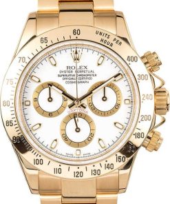 HandMade The Rolex Daytona 116528 White Dial 18K Yellow Gold