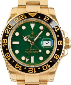 HandMade The Rolex GMT-Master II ref 116718 18k Yellow Gold Green Dial