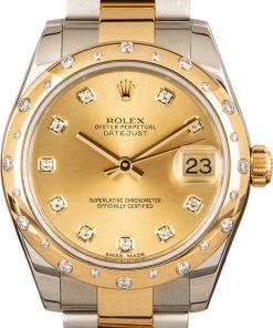 HandMade The Rolex Datejust 178343 Champagne Dial with Diamond Bezel