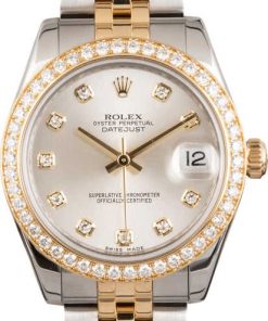 HandMade The Rolex Datejust 178383 Mid-Size with Diamond Dial and Bezel