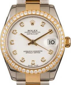 HandMade The Rolex Mid-Size Datejust 178383 White Diamond Dial