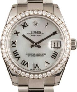 HandMade The Rolex Diamond Bezel Datejust 178384 Mother of Pearl Dial
