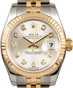 HandMade The Diamond Rolex Lady Datejust 179173 Silver Dial