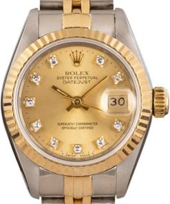 HandMade The Rolex Ladies Datejust 69173 Champagne Diamond