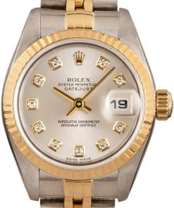 HandMade The Ladies Rolex Datejust 69173 Silver Diamond Dial