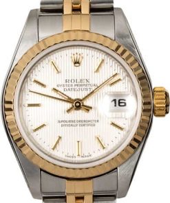 HandMade The Rolex Ladies Datejust 79173 Silver Tapestry Dial